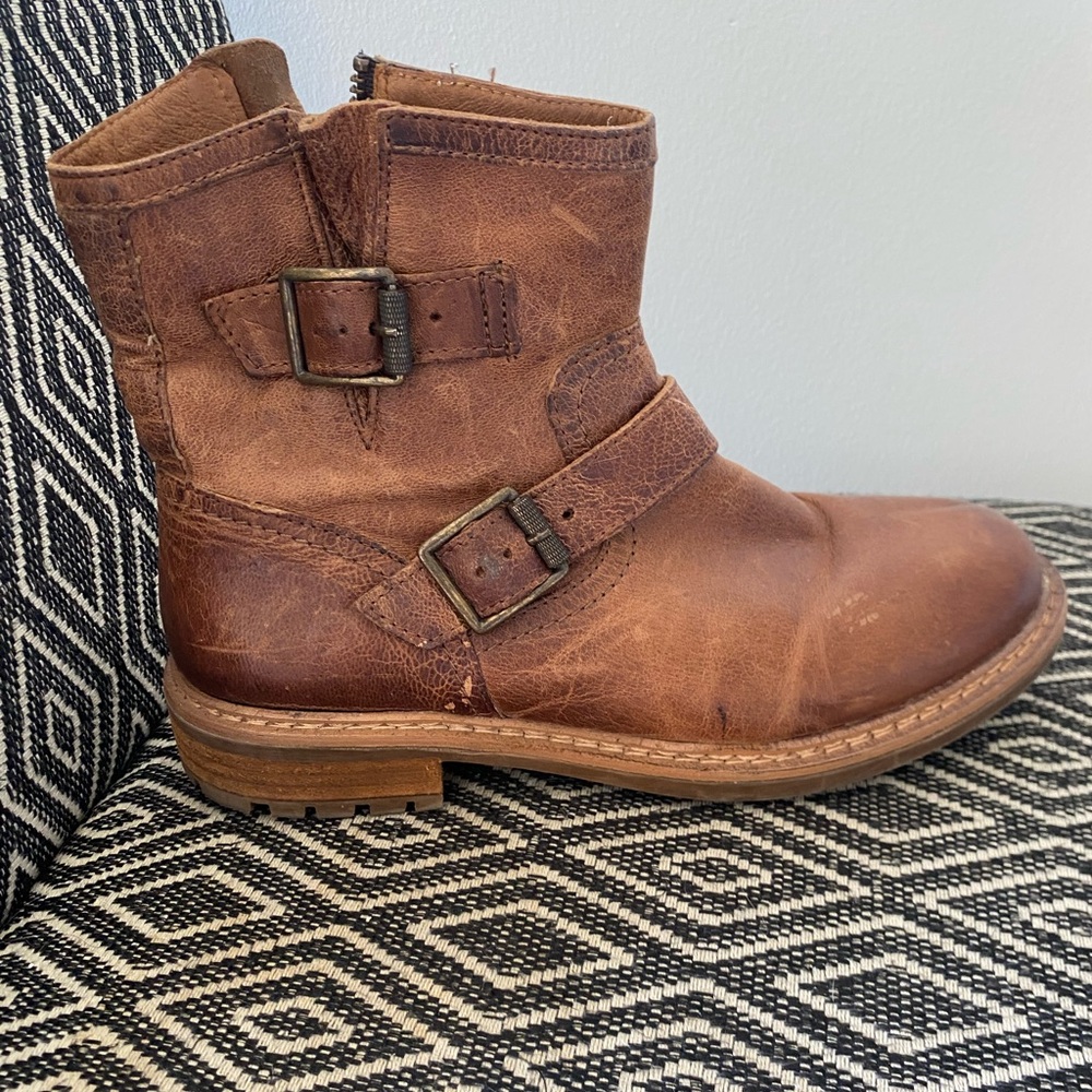 Sofft Brown Ankle Boots with Buckle Detail